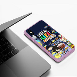 Чехол iPhone XS Max матовый Toca Life: Персонажи, цвет: 3D-сиреневый — фото 2