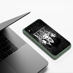 Чехол iPhone XS Max матовый Велес Славянский бог, цвет: 3D-темно-зеленый — фото 2