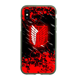 Чехол iPhone XS Max матовый Атака Титанов: Red