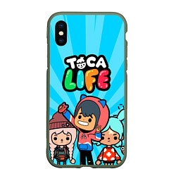 Чехол iPhone XS Max матовый Toca Life: Friends, цвет: 3D-темно-зеленый