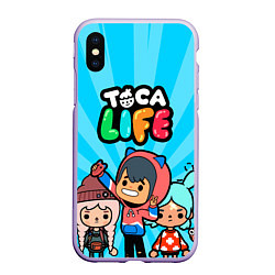 Чехол iPhone XS Max матовый Toca Life: Friends, цвет: 3D-светло-сиреневый