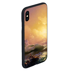 Чехол iPhone XS Max матовый Шторм в море девятый вал, цвет: 3D-черный — фото 2