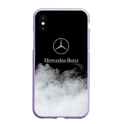 Чехол iPhone XS Max матовый Mercedes-Benz Облака, цвет: 3D-светло-сиреневый