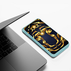 Чехол iPhone XS Max матовый Золотой символ года Тигр, цвет: 3D-мятный — фото 2