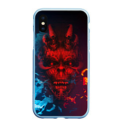 Чехол iPhone XS Max матовый Diablo Fire Ice, цвет: 3D-голубой