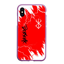 Чехол iPhone XS Max матовый BERSERK logo, цвет: 3D-фиолетовый