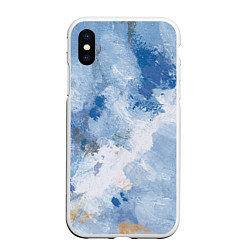 Чехол iPhone XS Max матовый Небесные мазки, цвет: 3D-белый