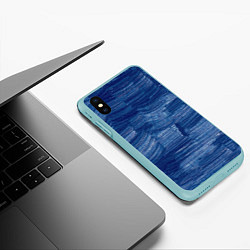 Чехол iPhone XS Max матовый Акриловые мазки, цвет: 3D-мятный — фото 2