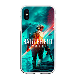 Чехол iPhone XS Max матовый Battlefield 2042 игровой арт