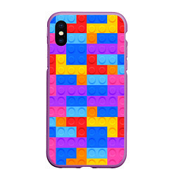 Чехол iPhone XS Max матовый Лего-го, цвет: 3D-фиолетовый