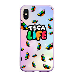 Чехол iPhone XS Max матовый Toca Life: Smile Logo, цвет: 3D-сиреневый