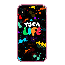 Чехол iPhone XS Max матовый TOCA BOCA RAINBOW PAINTS ТОКА БОКА РАДУЖНЫЕ КРАСКИ, цвет: 3D-розовый