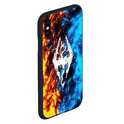 Чехол iPhone XS Max матовый TES SKYRIM BATTLE FIRE БИТВА ОГНЕЙ, цвет: 3D-черный — фото 2