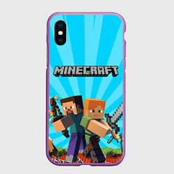 Чехол iPhone XS Max матовый МАЙНКРАФТ ГЕРОИ ИГРЫ MINECRAFT