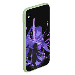 Чехол iPhone XS Max матовый Genshin Impact Raiden, цвет: 3D-салатовый — фото 2