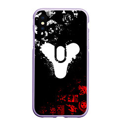 Чехол iPhone XS Max матовый DESTINY 2 RED & WHITE PATTERN LOGO, цвет: 3D-светло-сиреневый