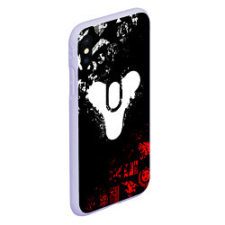 Чехол iPhone XS Max матовый DESTINY 2 RED & WHITE PATTERN LOGO, цвет: 3D-светло-сиреневый — фото 2