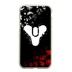 Чехол iPhone XS Max матовый DESTINY 2 RED & WHITE PATTERN LOGO