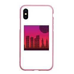 Чехол iPhone XS Max матовый QR-Town, цвет: 3D-розовый