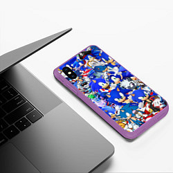 Чехол iPhone XS Max матовый SONIC СИНИЙ ЁЖ СОНИК, цвет: 3D-фиолетовый — фото 2