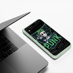 Чехол iPhone XS Max матовый Cyber Punk Girl, цвет: 3D-салатовый — фото 2