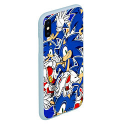 Чехол iPhone XS Max матовый SONIC ПАТТЕРН СОНИК, цвет: 3D-голубой — фото 2