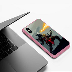 Чехол iPhone XS Max матовый Dragonborne is here, цвет: 3D-малиновый — фото 2