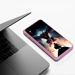Чехол iPhone XS Max матовый Да начнётся битва, цвет: 3D-розовый — фото 2