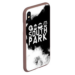Чехол iPhone XS Max матовый Все пацаны на черном фоне Южный Парк, цвет: 3D-коричневый — фото 2