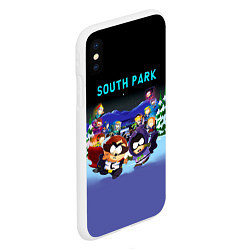Чехол iPhone XS Max матовый Енот и его команда - противостояние Южный Парк, цвет: 3D-белый — фото 2