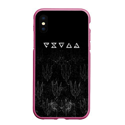 Чехол iPhone XS Max матовый The Witcher - Ведьмак, цвет: 3D-малиновый