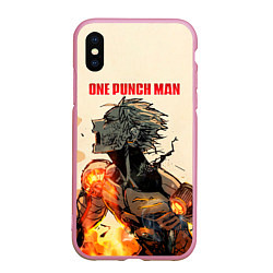 Чехол iPhone XS Max матовый Разрушение Геноса One Punch-Man