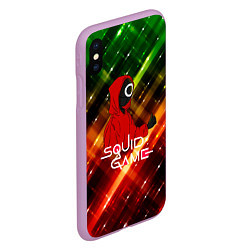 Чехол iPhone XS Max матовый Игра в кальмара red green, цвет: 3D-сиреневый — фото 2