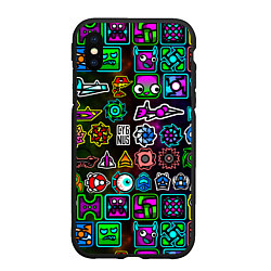 Чехол iPhone XS Max матовый Geometry Dash: Heroes