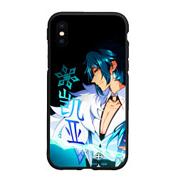 Чехол iPhone XS Max матовый Genshin Impact - Кэйа, цвет: 3D-черный
