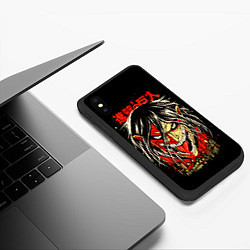 Чехол iPhone XS Max матовый Атакующий Титан - Атакующий Титан, цвет: 3D-черный — фото 2