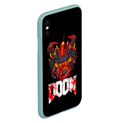 Чехол iPhone XS Max матовый Какодемон Cacodemon Doom, цвет: 3D-мятный — фото 2