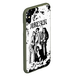 Чехол iPhone XS Max матовый Maneskin Монэскин, рок - группа, цвет: 3D-темно-зеленый — фото 2