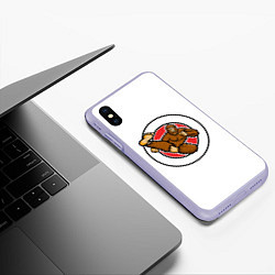 Чехол iPhone XS Max матовый Тхэквондо Кинг Конг - Обезьяна Занимается Боевыми, цвет: 3D-светло-сиреневый — фото 2