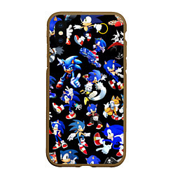 Чехол iPhone XS Max матовый SONIC PATTERN HERO СОННИК