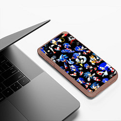Чехол iPhone XS Max матовый SONIC PATTERN HERO СОННИК, цвет: 3D-коричневый — фото 2