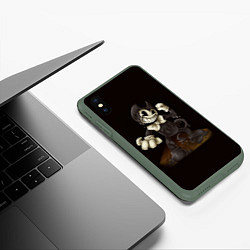 Чехол iPhone XS Max матовый BENDY - ЗЛОЙ БЕНДИ, цвет: 3D-темно-зеленый — фото 2