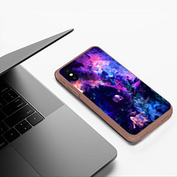 Чехол iPhone XS Max матовый НЕОНОВЫЕ КОСМОС NEON SPACE, цвет: 3D-коричневый — фото 2