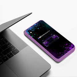 Чехол iPhone XS Max матовый BMW M4 PERFORMANCE, цвет: 3D-фиолетовый — фото 2