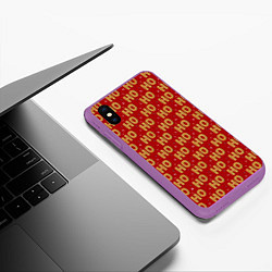 Чехол iPhone XS Max матовый HO-HO-HO, цвет: 3D-фиолетовый — фото 2