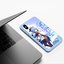 Чехол iPhone XS Max матовый Гань Юй - Геншин импакт, цвет: 3D-голубой — фото 2