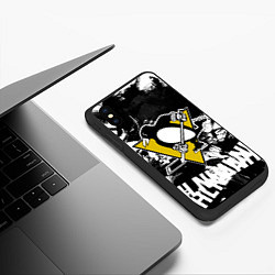 Чехол iPhone XS Max матовый Питтсбург Пингвинз Pittsburgh Penguins, цвет: 3D-черный — фото 2