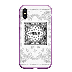 Чехол iPhone XS Max матовый Big Baby Tape x Kizaru BANDANA Бандана Кизару Тейп, цвет: 3D-фиолетовый