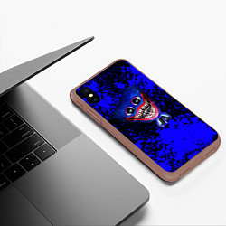 Чехол iPhone XS Max матовый Huggy Wuggy: Blue Rage, цвет: 3D-коричневый — фото 2