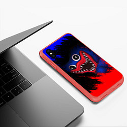 Чехол iPhone XS Max матовый Huggy Wuggy: Red Rage, цвет: 3D-красный — фото 2